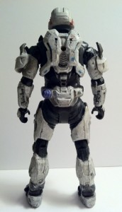Back of Halo Reach Spartan JFO White Series 6 Action Figure 2012 McFarlane Toys