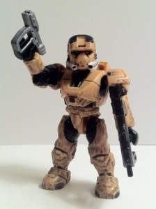 Tan Spartan EOD Figure with Magnum and SMG from Halo Mega Bloks UNSC Armory 96951 2012