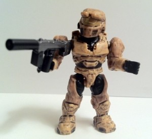 Tan Spartan Mark IV Figure with SMG from Halo Mega Bloks UNSC Armory 96951 2012