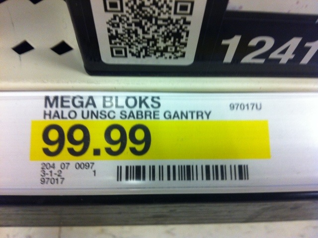 Target Shelf Tag DPCI Halo Mega Bloks UNSC Sabre Gantry Fall 2012