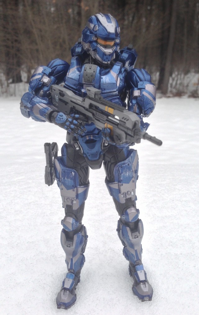 Blue Spartan Warrior Play Arts Kai Figure with Battle Rifle Square Enix 2013