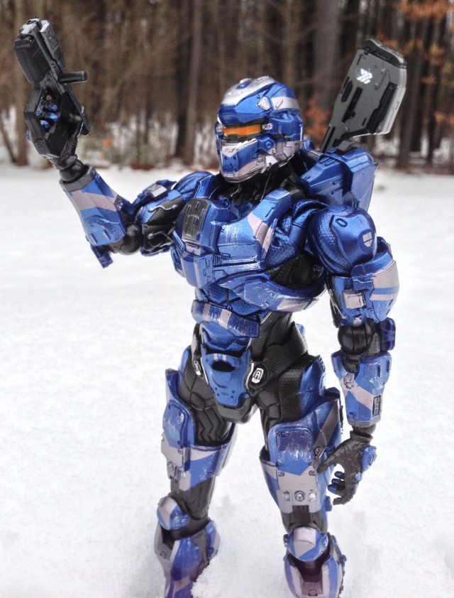 Play Arts Halo 4 Blue Spartan Warrior Action Figure 2013