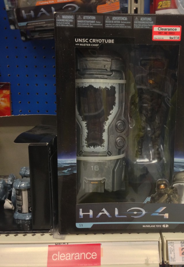 Halo 4 UNSC Cryotube Marked on Sale with Red Clearance Sticker