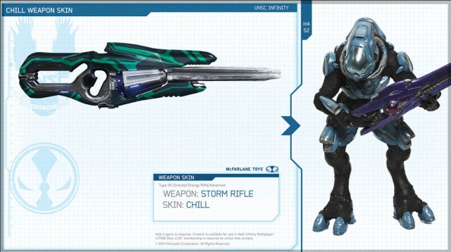 Halo 4 Chill Storm Rifle Skin DLC Code with McFarlane Series 2 Elite Ranger Figure