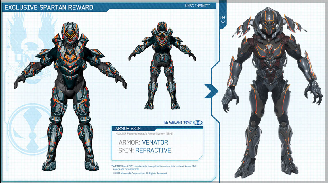 Halo 4 Venator Refractive Skin Code DLC with McFarlane Didac