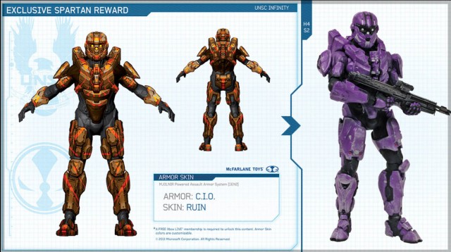 McFarlane Halo 4 Series 2 Purple Spartan CIO with CIO Ruin Skin DLC Code