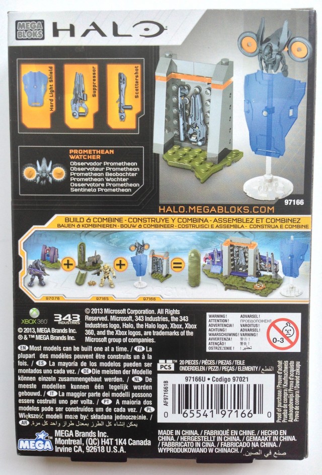 Back of Box Halo Mega Bloks Forerunner Weapons Pack 97066