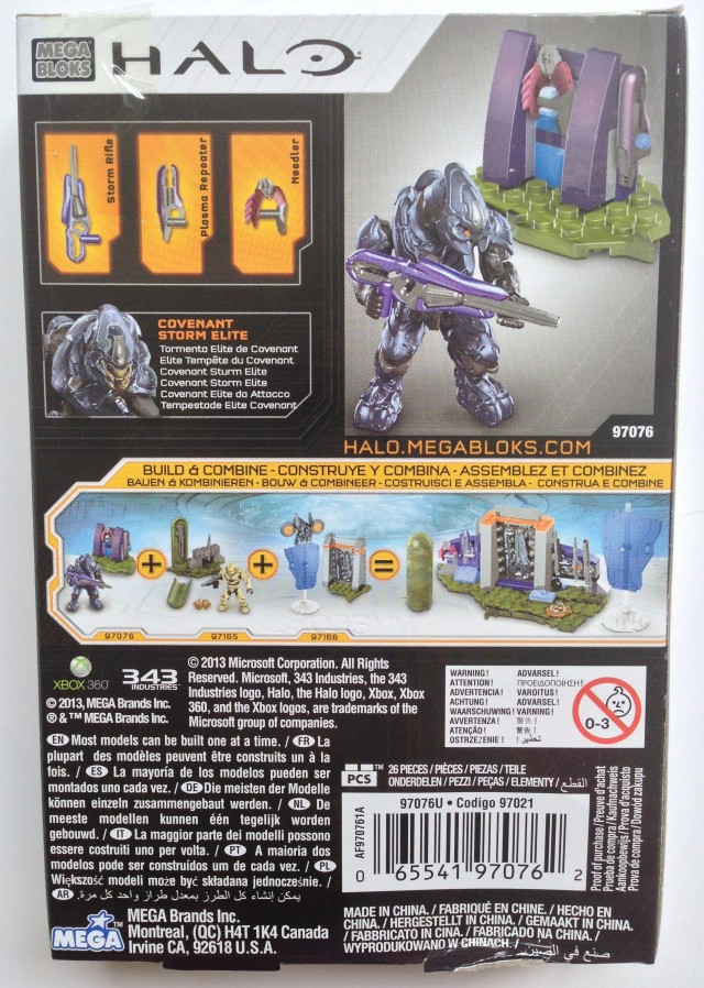 Halo Mega Bloks 97076 Covenant Weapons Pack Box Back