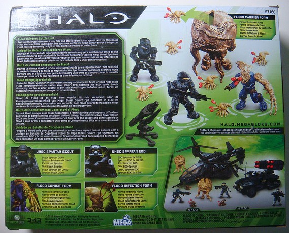 Mega Bloks Halo Flood Hunters Battle Unit 97160  Box Back with Covert Ops UNSC Falcon Photo