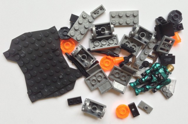 Unassembled Pieces of Mega Bloks Halo UNSC Hangar Deck Summer 2013