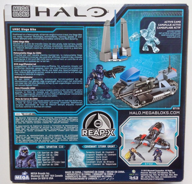 Back of Box Halo Mega Bloks ONI REAP-X UNSC Siege Bike Summer 2013