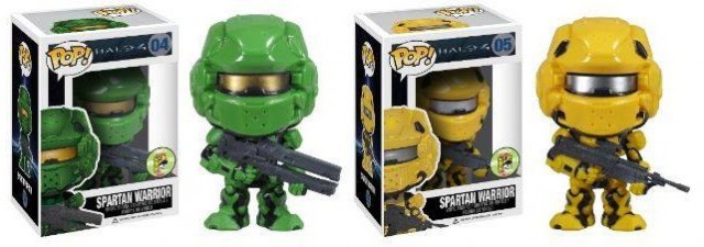 Halo 2013 SDCC Exclusives Yellow and Green Spartan Warrior Funko POP Vinyls