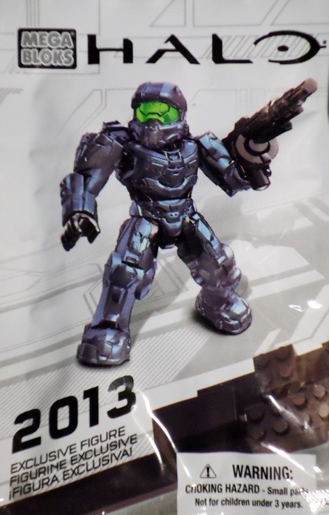 CE Mega Bloks Construx Halo Exclusive 2015 SDCC RARE Figure Spartan GREEN VISOR 