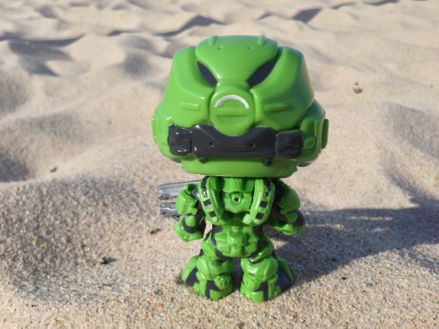 Back of Green Spartan Warrior Funko POP Vinyl Comic Con Exclusive 2013