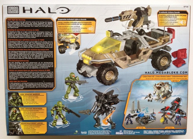 Back of Box Mega Bloks Halo Night Ops Gausshog 97134