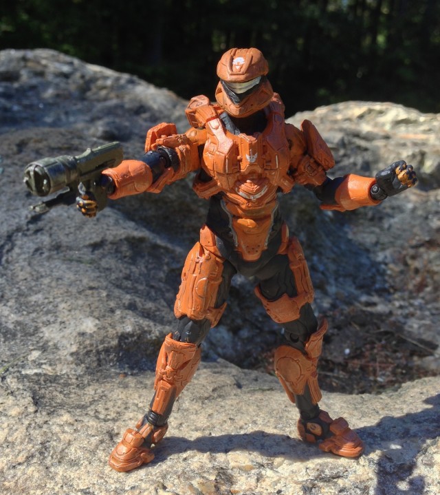 Halo 4 Spartan Scout Action Figure (Rust Orange) with Sticky Detonator