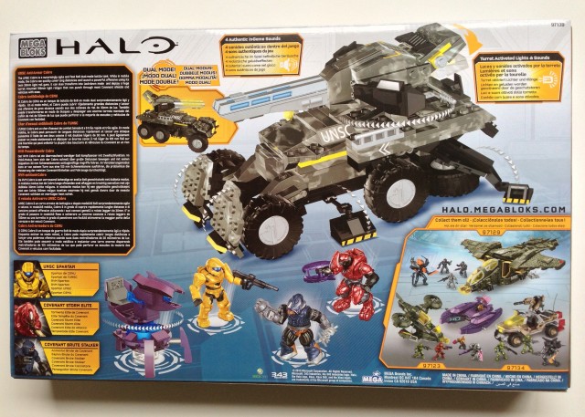 Mega Bloks Halo Wars UNSC Cobra Box Back