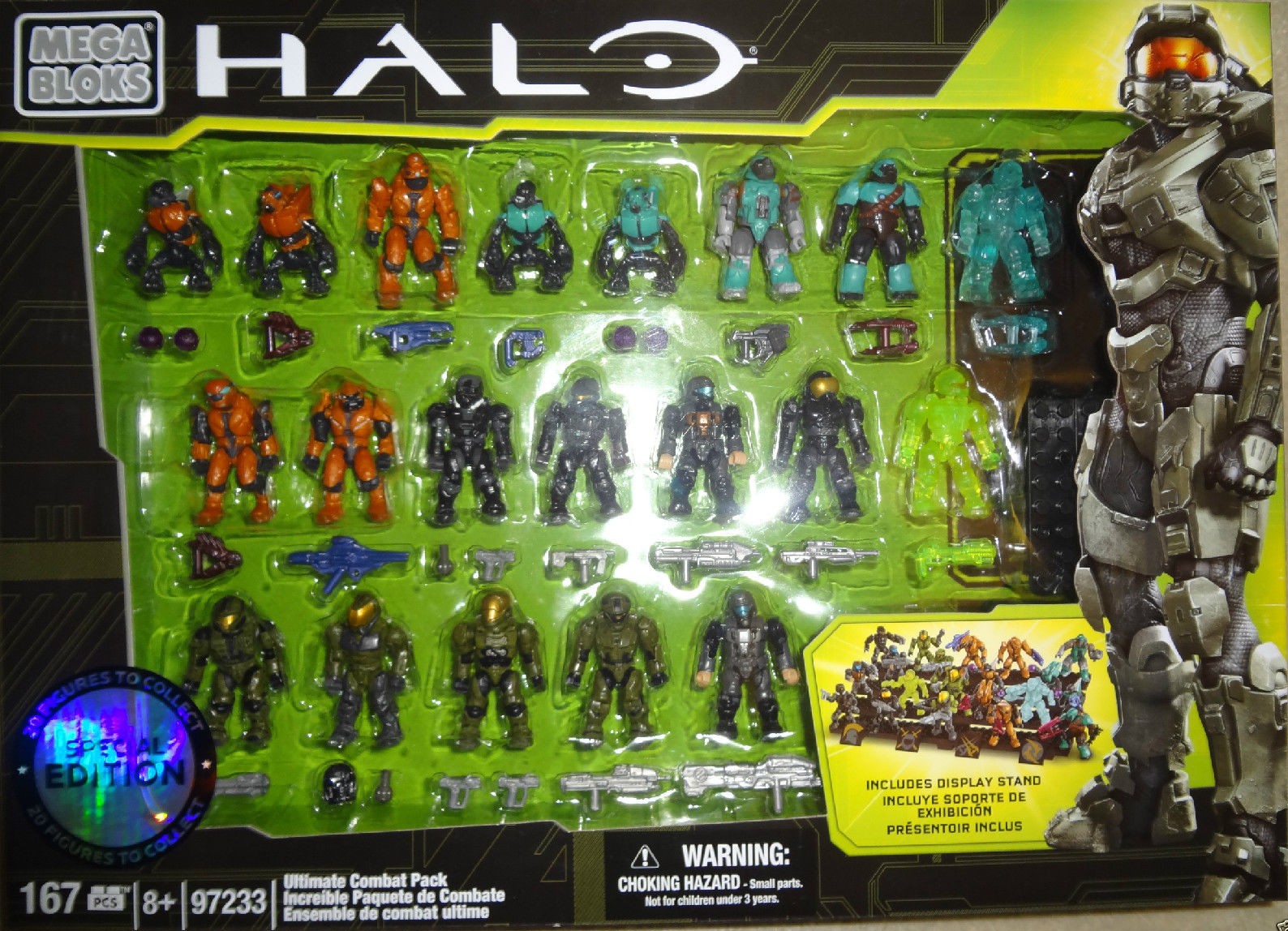 Halo Mega Bloks Set #96823 UNSC Green Spartan II with Assault Rifle Figure 