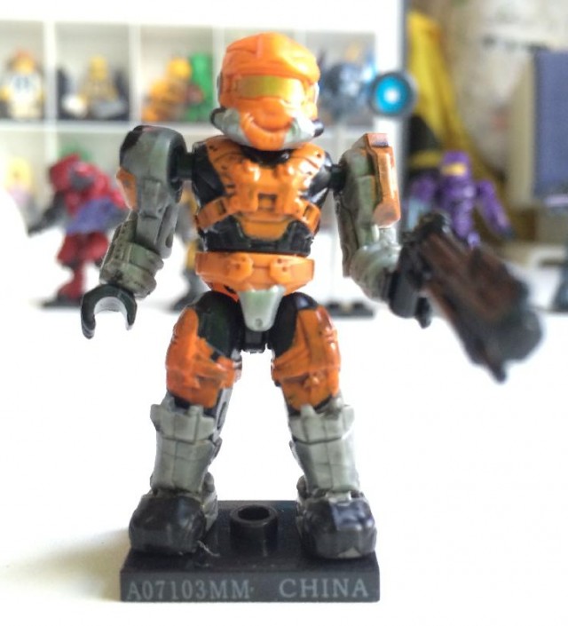 Halo Mega Bloks Series 8 Orange Spartan HAZOP Figure with Grenade Launcher