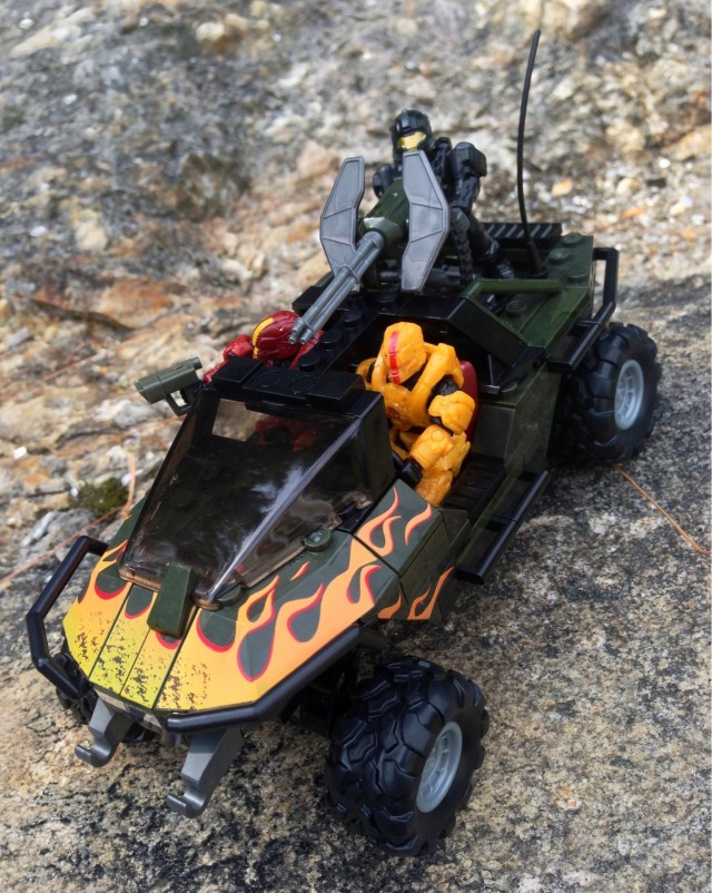 Halo Wars Mega Bloks Flaming Warthog with Machine Gun Turret