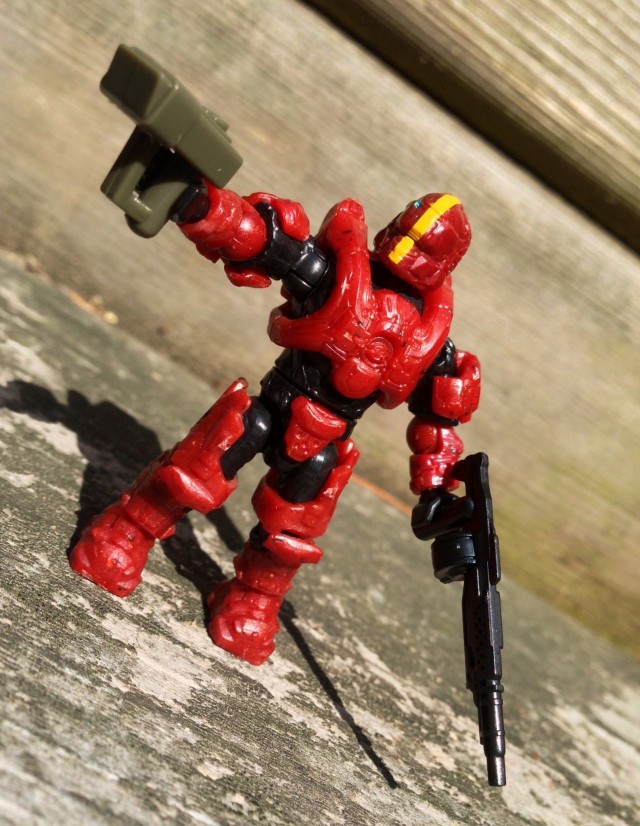Halo Mega Bloks Red GUNGNIR Spartan Figure with Target Locator