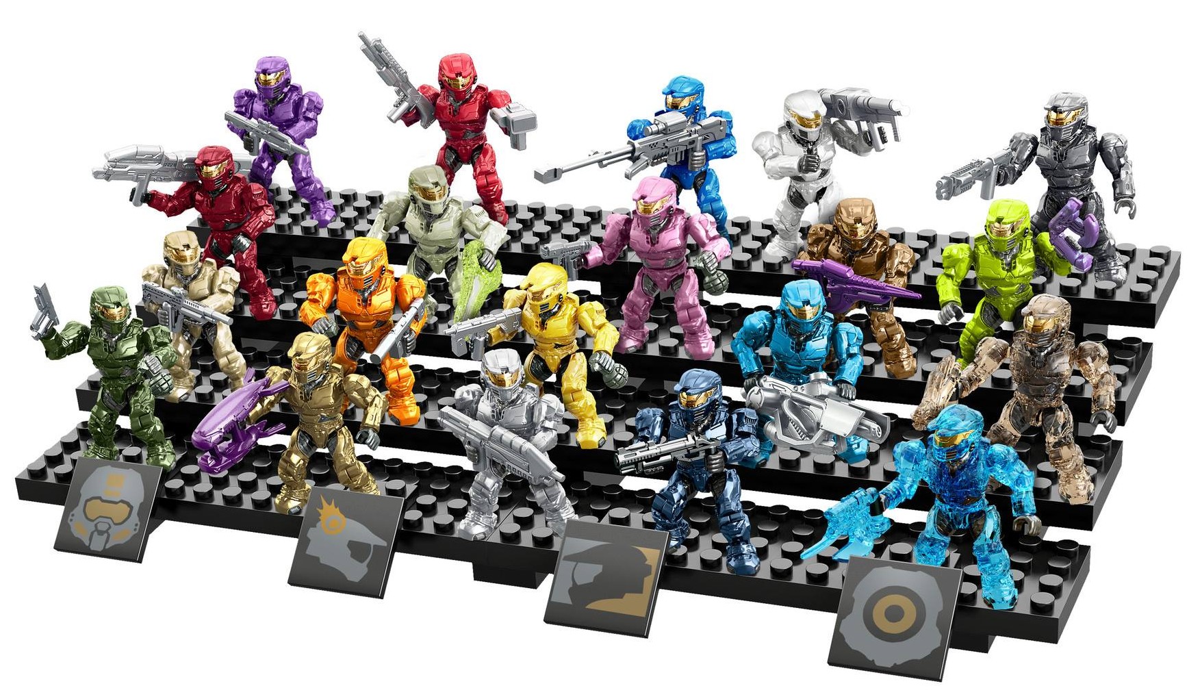 HALO Mega Blocks Spartan Tribute Set with Buildable Micro Action Figure Stand 