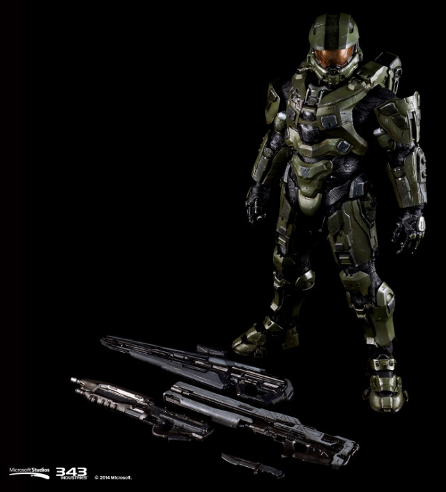 Halo 4 Master Chief Three A Toys Figure Weapons Loadout Assault Rifle Light Rifle Railgun Combat Knife