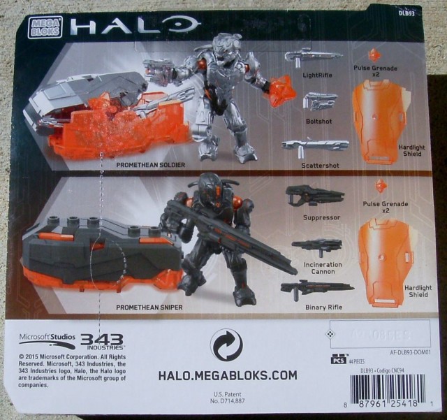 Mega Bloks Halo 4 Promethean Soldier & Sniper Figures Cardback