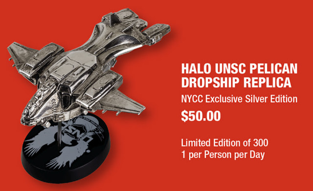 NYCC 2015 Exclusive Halo Silver UNSC Pelican Dropship Replica