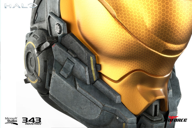 Close-Up of Spartan Kelly Helmet Triforce