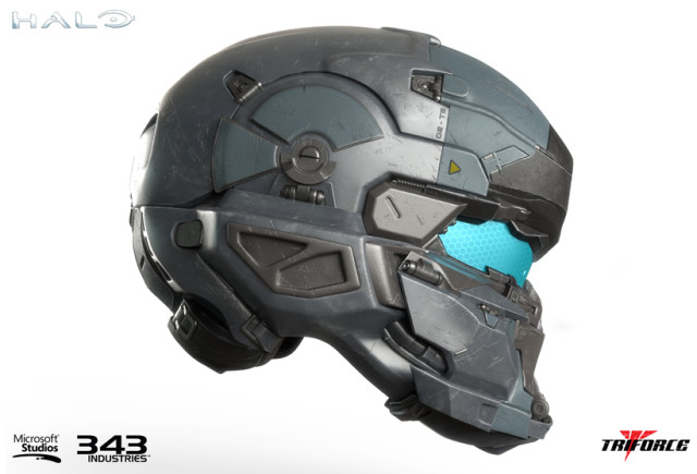 Side View of TriForce Halo 5 Spartan locke Helmet