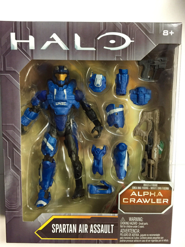 Halo Mattel Air Assault Spartan Blue Figure Packaged