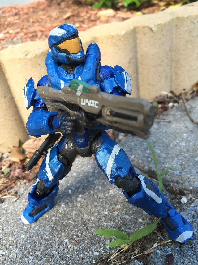 Blue Spartan Air Assault Figure Holding Hydra Launcher